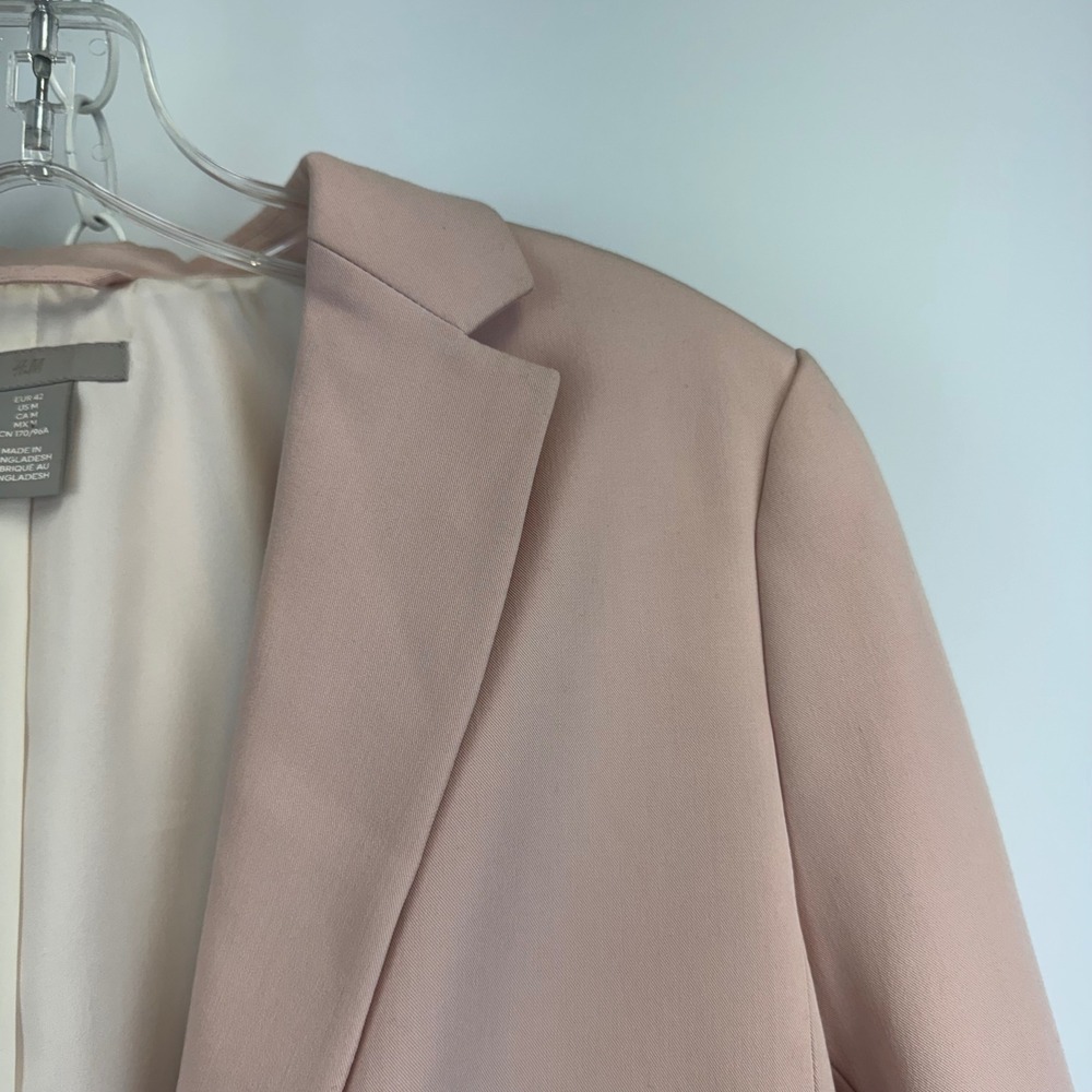 H&M Womens Dusty Pink Single Button Tailored Blazer Jacket Size M 09882429‎ - Picture 9 of 15